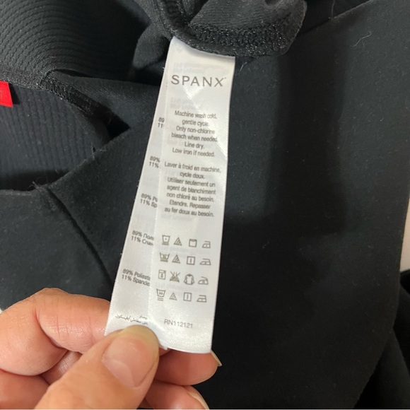 Spanx Women's Black Seamless Straight Leg Shapewear Leggings Size M - Picture 5 of 7